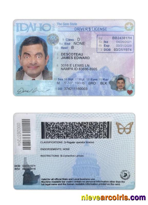 USA Idaho driving license 2021-present